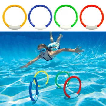 

4pcs/ set Fun Swimming Toys Outdoor Beach Pool Water Toys Dive Rings Toys For Children Boys Girls Summber Toy