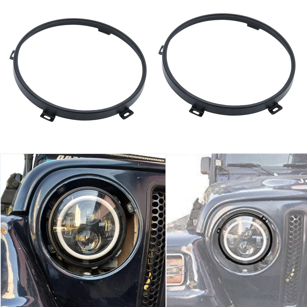 7"Round Headlight lamp Bezel Mount Bracket Ring Decor Metal For Jeep Wrangler TJ 7"Round Headlight lamp Bezel Mount Bracket Ring Decor Metal For Jeep Wrangler TJ