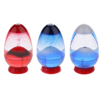 

Creative Volcano Eruption Egg Shape Liquid Hourglass Sand Sandglass Timer Counter Ornament Gadget Home Decor Shelf Display