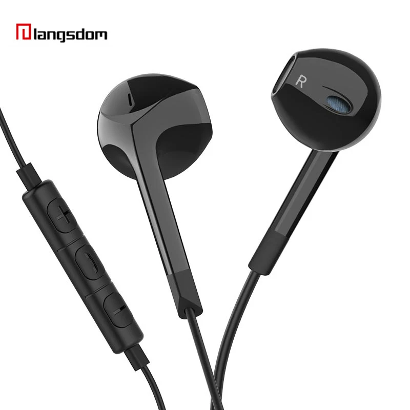 Langsdom E6U half in-ear earphone for phone super bass music earbuds with mic 3.5mm jack sports headset for iphone X earphones Langsdom E6U half in-ear earphone for phone super bass music earbuds with mic 3.5mm jack sports headset for iphone X earphones