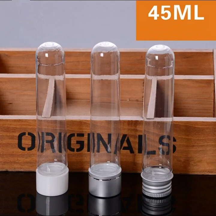 

Free Shipping 45g/ml Clear Lucency Plastic In Vitro Bottle with Golden Silver White Screw Lid Facial Mask Candy Empty Bottle