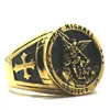 Men Boy Cross Saint Michael Protect US 316L Stainless Steel Cool Round Ring Newest Free Shipping Two Choices ► Photo 3/6