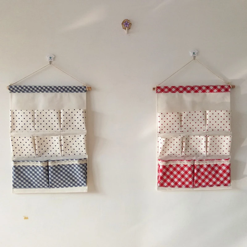 Buy Cotton Fabric Hanging Organizers 8 Pockets Hanging
