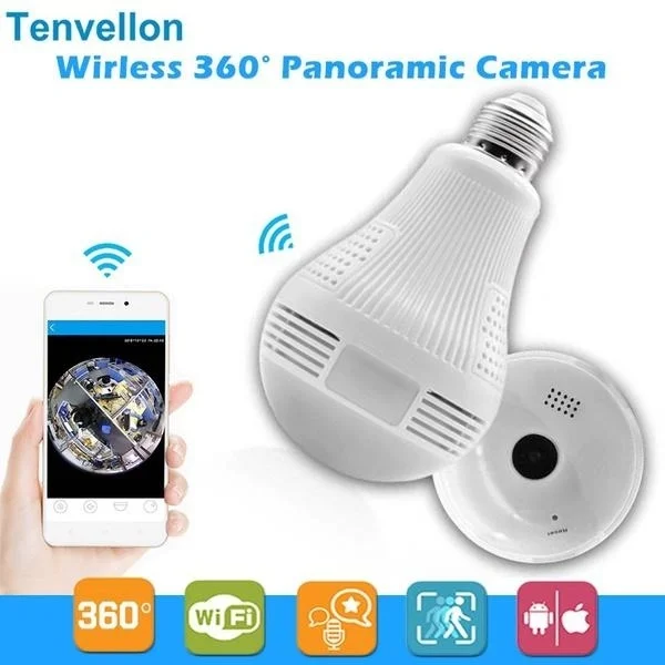 960P Fisheye Ip Камера Беспроводной Wi Fi домашней безопасности “рыбий глаз” с лампы ip