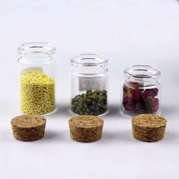 

100pcs 37*50mm 30ml transparent glass bottle wishing jar wedding home decor jewelry pendant diy glass bottles container craft