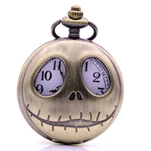 Новая мода кошмар перед Рождество кварцевые карманные часы цепочки и ожерелья цепи мужские женские рождественские подарки reloj bolsillo