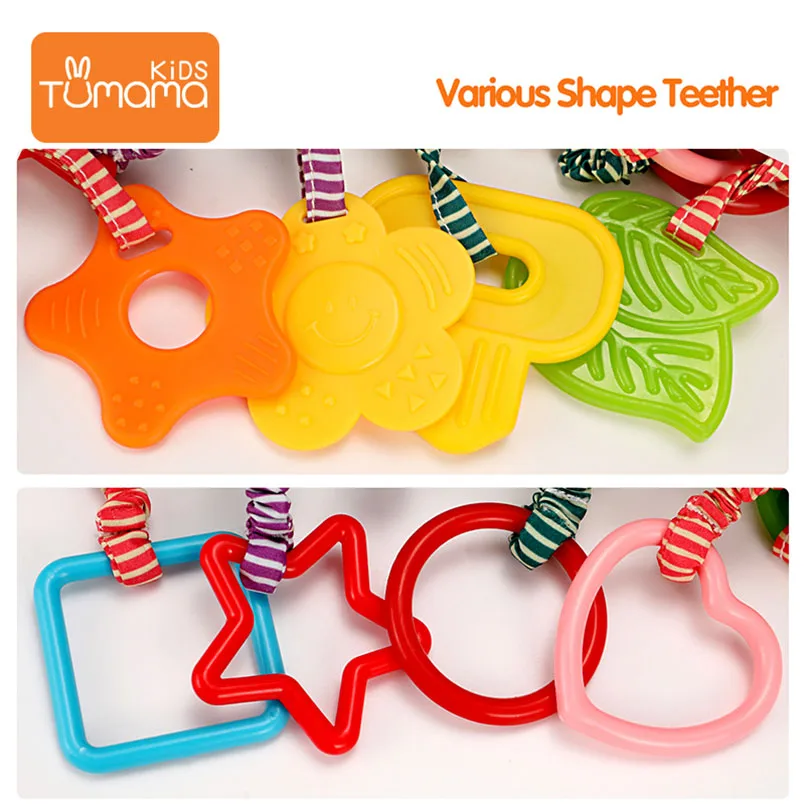 Tumama Baby Rattles 4pcs/set Plush Animal Hanging Mobiles Baby Toys Antibiosis No dropping Educational Toys For Newborn Kids Toy