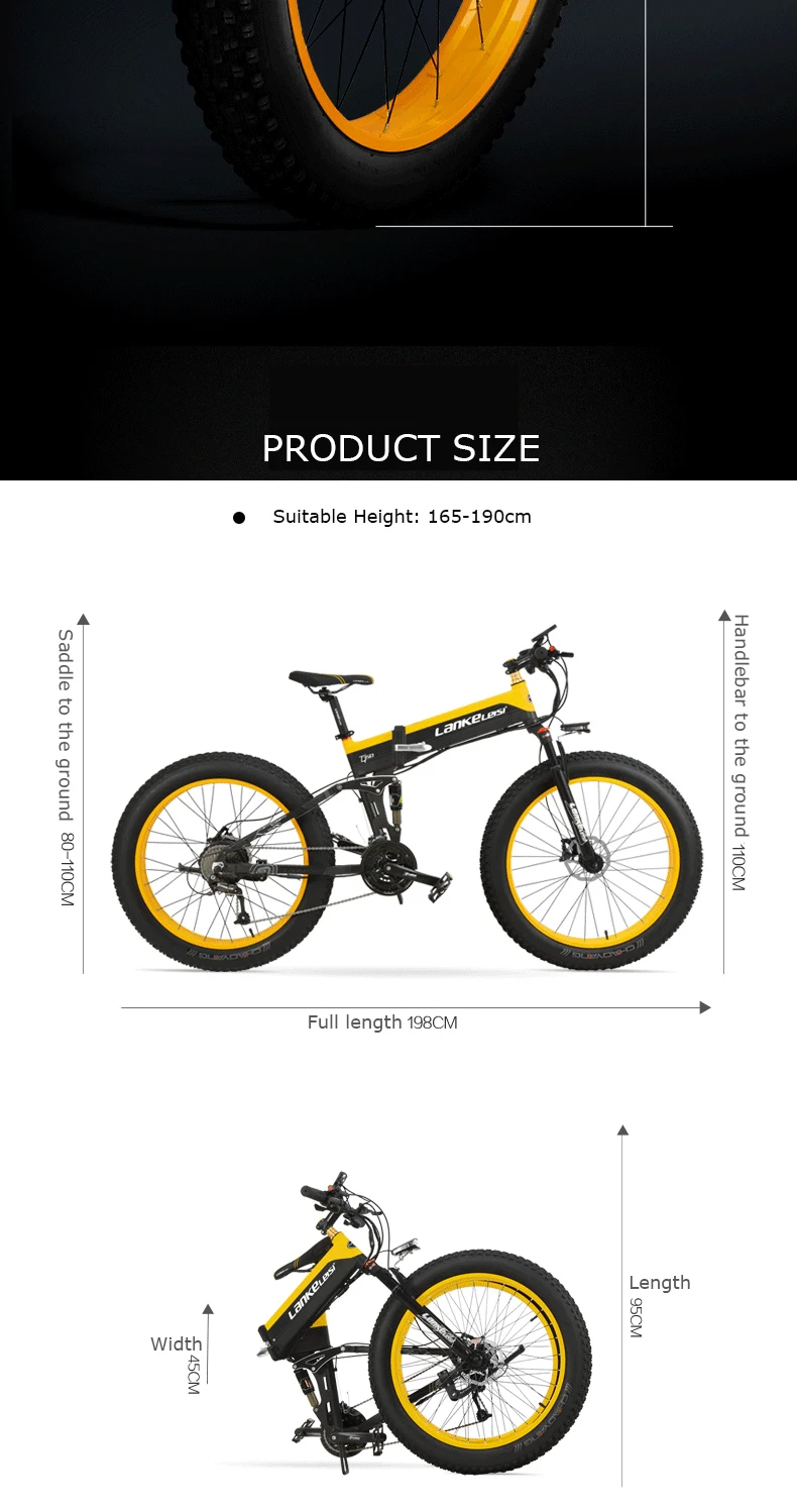 Perfect 26inch Folding Electric Mountain Bicycle Snow Ebike Electric Fat Bike 48v Lithium Battery 500w High Speed Motor 4.0 Tire Bike 18