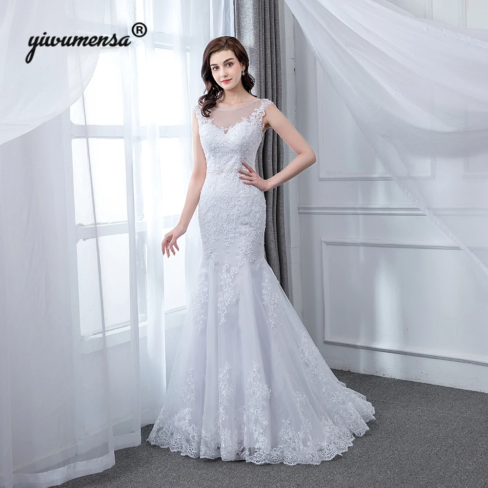

New Design Real Picture Mermaid Fish Wedding Dress Vintage Wedding Dresses Vestido de noiva 2018 Robe De Mariage Bridal Gowns
