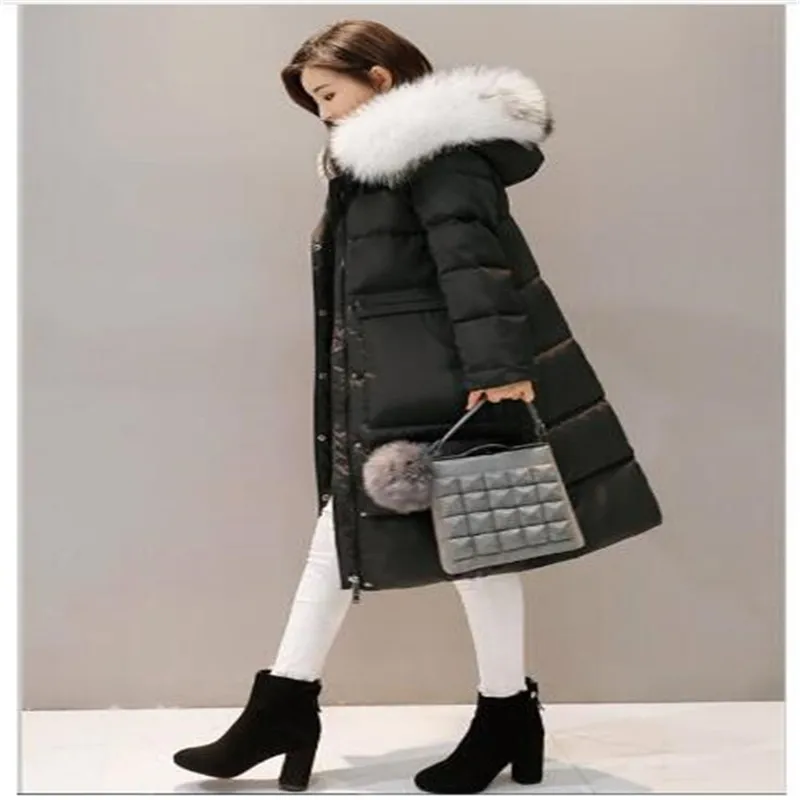 Зимняя одежда, белое пуховое пальто для женщин, зимний пуховик, женские пальто, Длинные Серые толстые женские куртки и пальто черного цвета