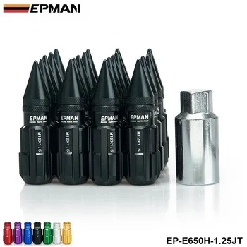 EPMAN -  Racing Aluminum Lock Locking Lug Nuts With Spikes 20pcs 12x1.25 W/Key For Nissan Subaru Suzuki  EP-E650H-1.25JT