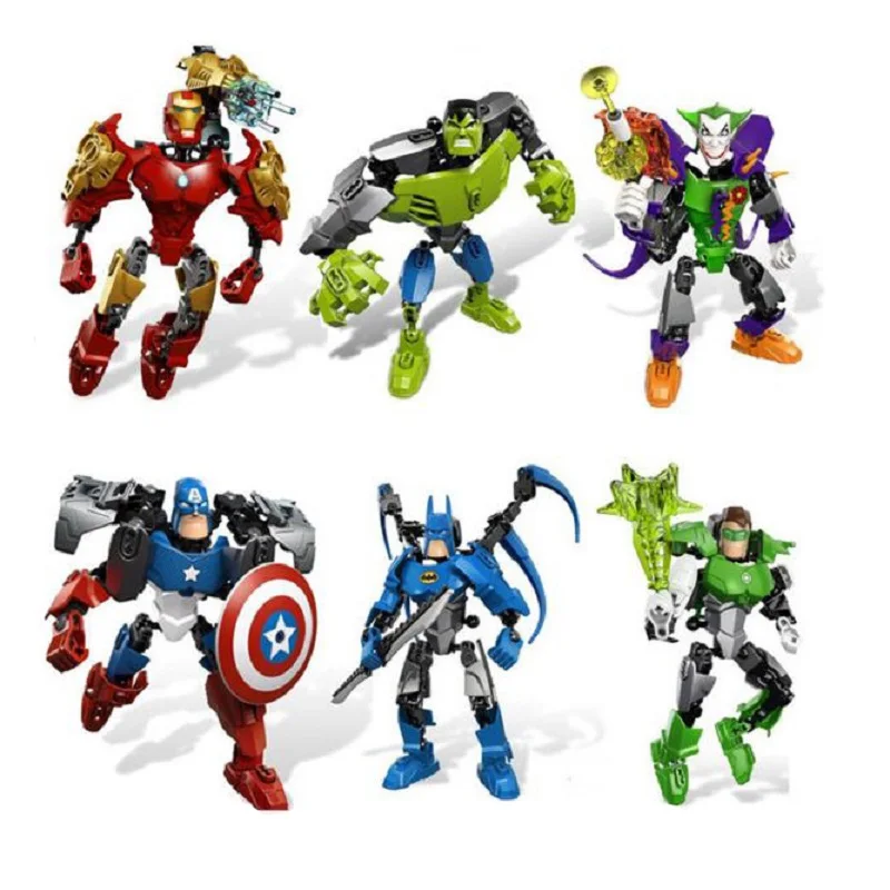 Avengers Hero&Green Lantern&Joker&Batman Block PVC Action Figure Toy Anime Avengers Display Collection Juguetes Children Gift Avengers Hero&Green Lantern&Joker&Batman Block PVC Action Figure Toy Anime Avengers Display Collection Juguetes Children Gift