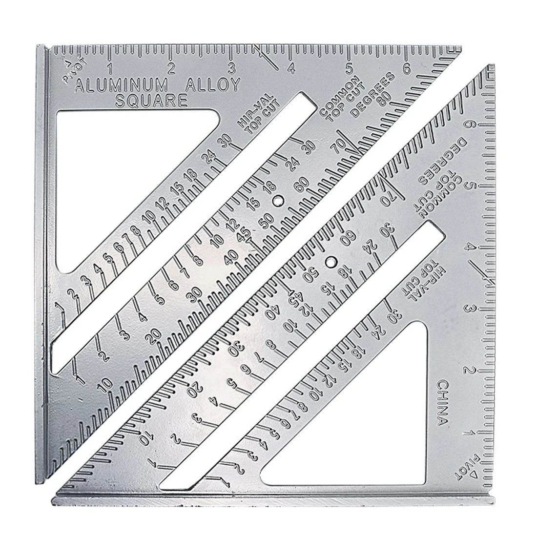 Лидер продаж, квадратный транспортир, алюминиевый сплав, Торцовочная рама, три-квадратные линии, стропильная пила, руководство по измерению дюймов, плотник, линейка, Прямая поставка