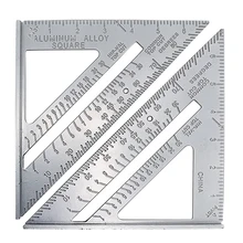 Popularna kwadratowa kątomierz ze stopu aluminium ukośna ramka tri-square Line Scriber Saw Guide pomiar Cal Carpenter linijka Dropship