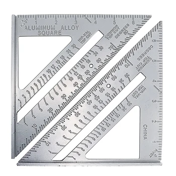 

Hot Square Protractor Aluminum Alloy Miter Framing Tri-square Line Scriber Saw Guide Measurement Inch Carpenter Ruler Dropship