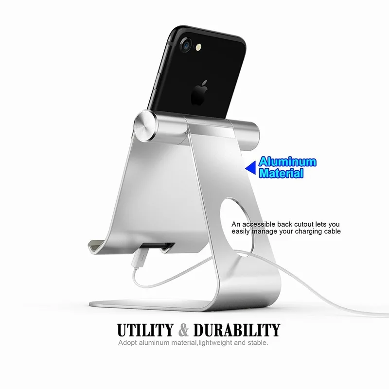 Portefeuille Adjustable Tablet Stand Holder Dock for iPad Pro 10.5 12.9 9.7 Air 2 mini Samsung Metal Aluminum Alloy Support Bed (3)