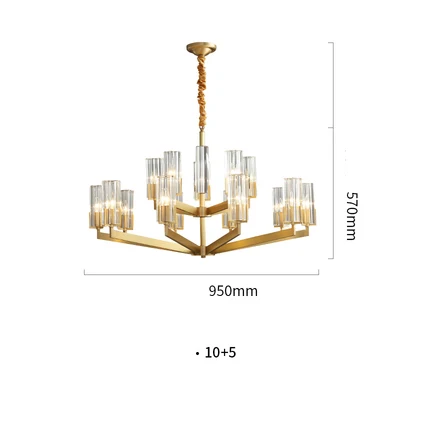 Gold Led e14 Американский медный Кристалл черная Золотая люстра освещение Lamparas De Techo подвесной светильник Lampen для фойе - Цвет абажура: Gold