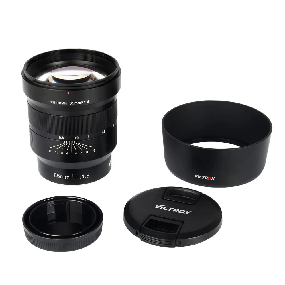 VILTROX 85 мм f/1,8 Полнокадровый ручной объектив с фиксированным фокусом F1.8 для камеры sony E-mount A9 A7M3 A7R3 A6500