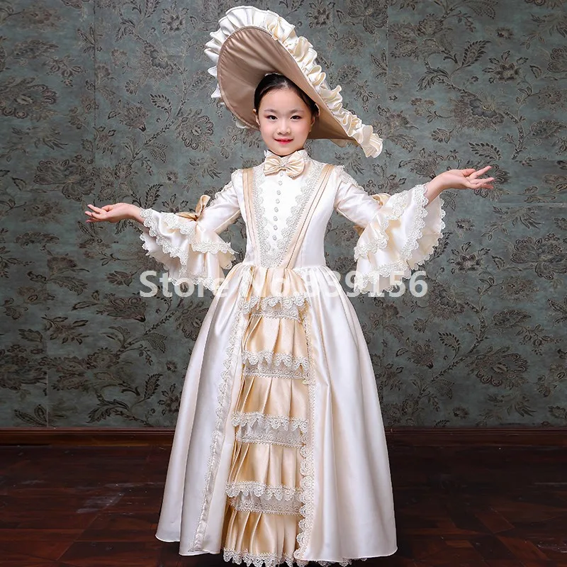 Красное/Белое детское маскарадное платье Marie Antoinette, рождественское детское бальное платье в стиле Лолиты, карнавальный костюм для школьников