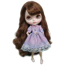 Factory Origin 30 cm 12 inchs Blyth Doll Bjd Joint Body Doll With White Skin Face And Long Hair Cute Blyth Doll In Purple Dress Factory Origin 30 cm 12 inchs Blyth Doll Bjd Joint Body Doll With White Skin Face And Long Hair Cute Blyth Doll In Purple Dress