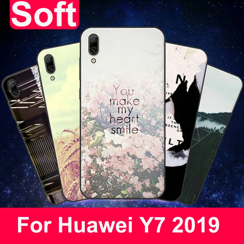 Для huawei Y7 чехол coque мягкий прочный чехол с изображением цветов с силиконовый чехол для телефона для huawei Y7 y-7 DUB-AL20 DUB-TL00 DUB-AL00 защитный чехол-раковина