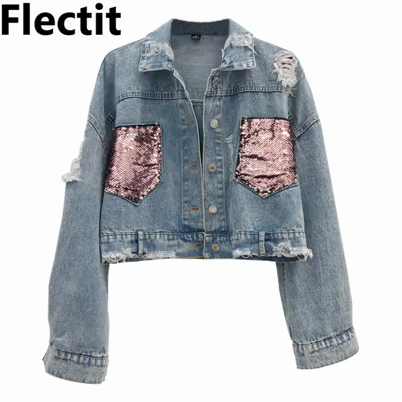 sparkly denim jacket