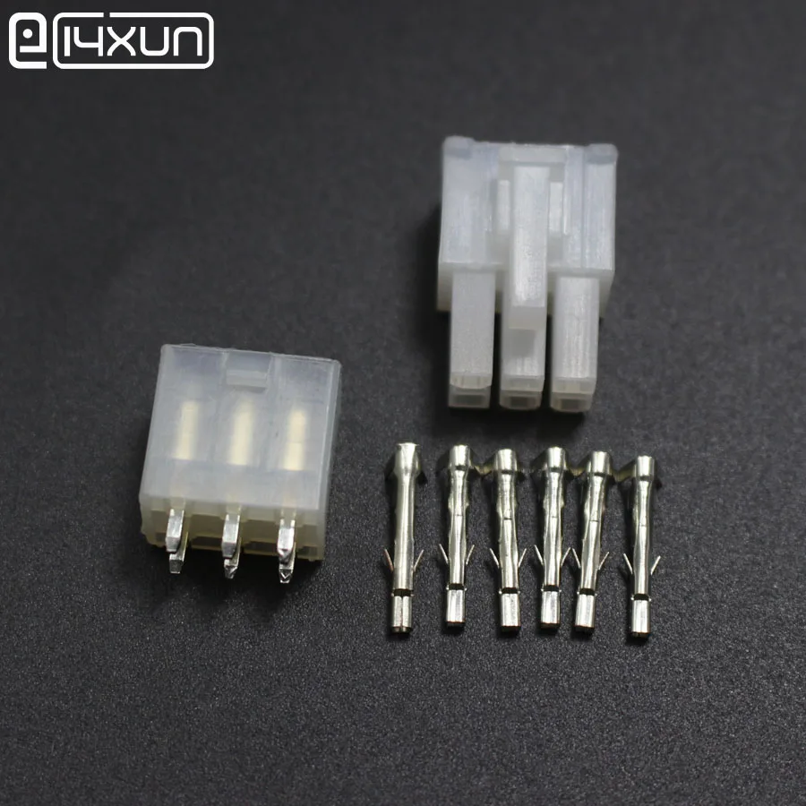 

5sets 5557 5569 6P Straight Pin Wire Terminals Electrical Connector 4.2mm 6Pin Plug jack for Car Auto PC ATX