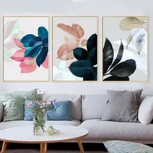 Nordic Style 3pcs Modern Watercolor Leaf Wall Painting Quotes Print on Canvas Wall Picture For Living Room Home Decor Gift watercolor leaf flamingo tassel hanging painting wall decor print