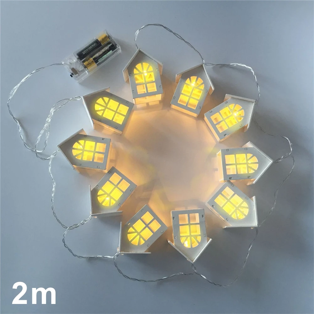 Светодиодный светильник-гирлянда в виде деревянного дома, 2 м, 10 Светодиодный светильник для комнаты s, декоративный светильник-Гирлянда для свадебной вечеринки, праздничный Сказочный светильник s, Новинка