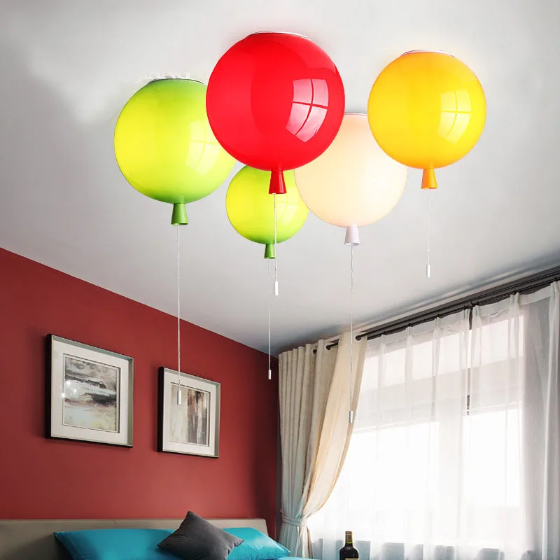 Novelty Colorful Balloon Ceiling Lights Modern Round Acrylic Led
