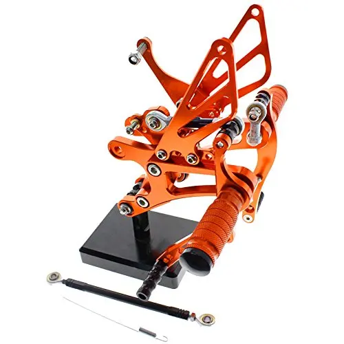 CNC Алюминий Регулируемые задние комплекты для Yamaha YZF R25 R3 MT25- подножки YZF-R25 YZF-R3 MT-25 - Цвет: Оранжевый
