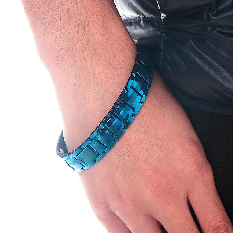 Модные ювелирные изделия Исцеление пихта Магнитный титановый Биоэнергетический браслет для мужчин, аксессуары для кровяного давления, серебряные браслеты, подарок