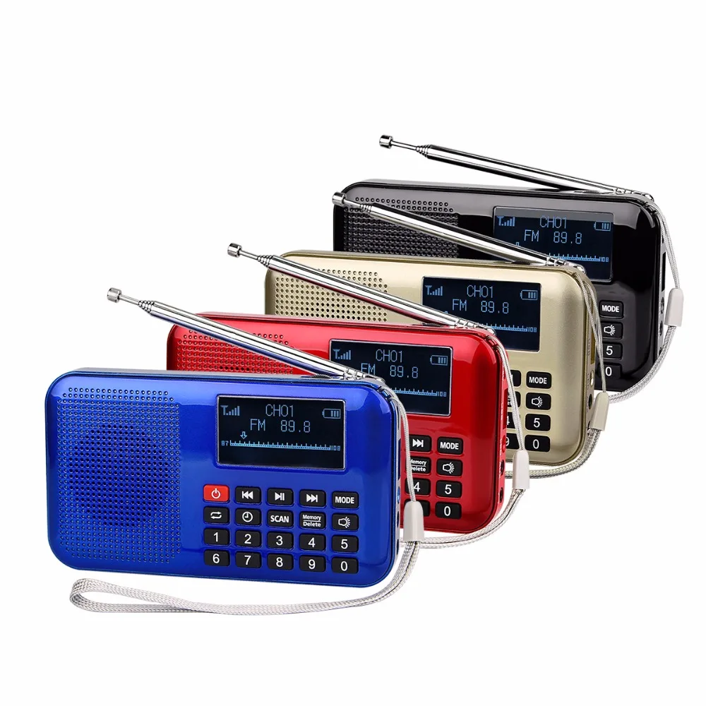 Radio Station Portable FM Radio MP3 Player Multimedia Speaker Automatic Search Store/ Emergency Flashlight Sleep Timer Y4417