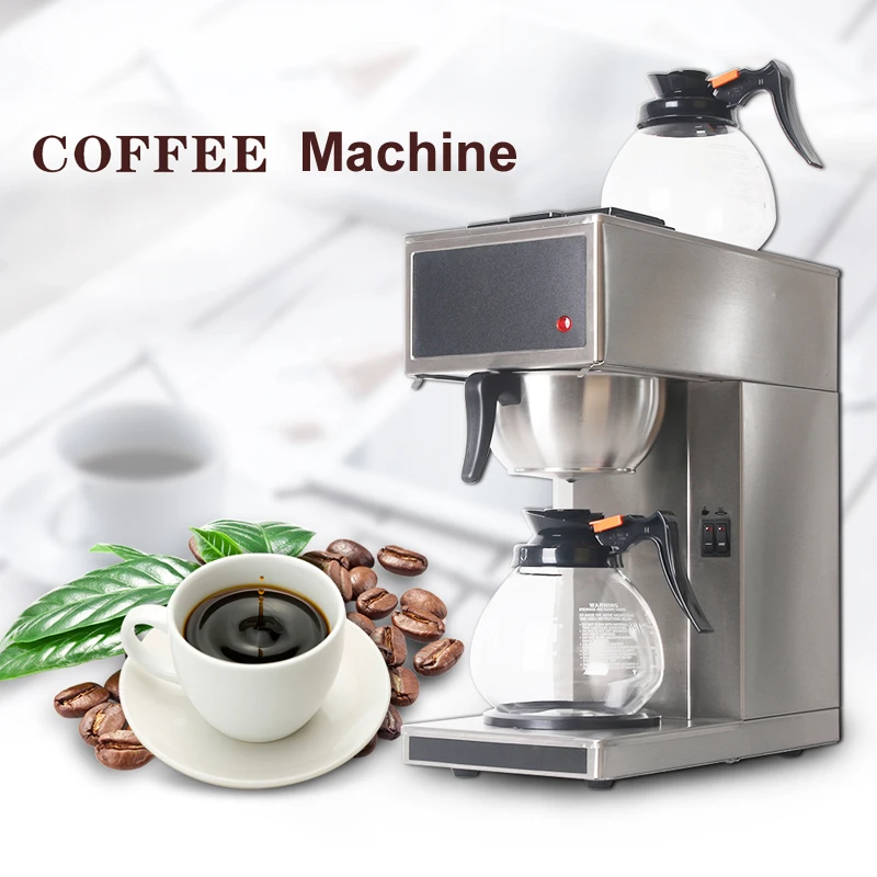 Automatic Coffee Machine Coffee Maker Commercial Electric Distilling Coffee Maker Espresso Coffee With 2pcs 1.8L Decanter