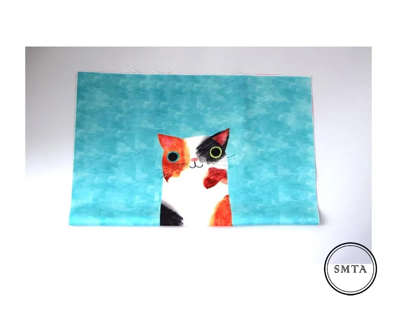 SMTA хлопчатобумажная ткань Лоскутная Ткань по метру Ткань для шитья для рукоделия кошка 29*49 см D20