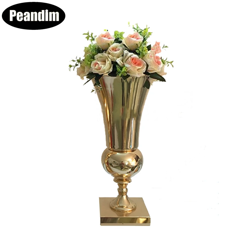 Peandim Metal Flower Vase Gold Tabletop Vase Holder Wedding Decorations