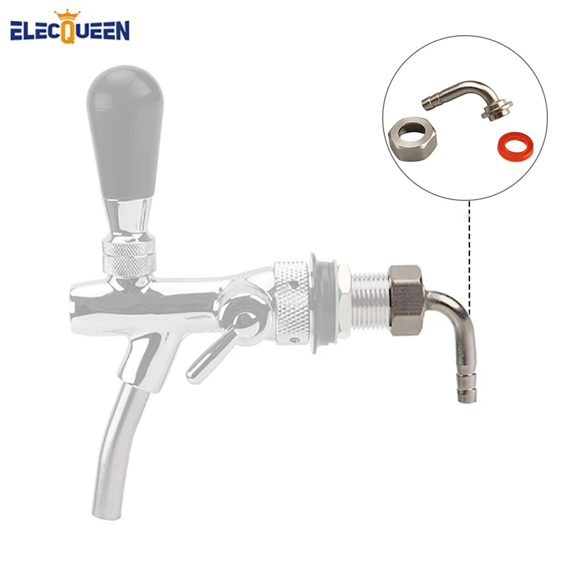

90 Degree Tail Pipe for de faucet,Top Quality Draft Beer Faucet Conversion Kits Tap kettle Inlet kit, Home Brewing Accessories
