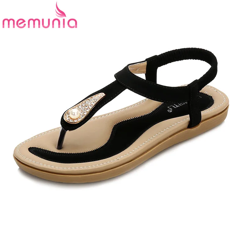 

MEMUNIA 2019 new arrival women sandals summer flip flops Bohemian crystal simple casual shoes ladies flat sandals