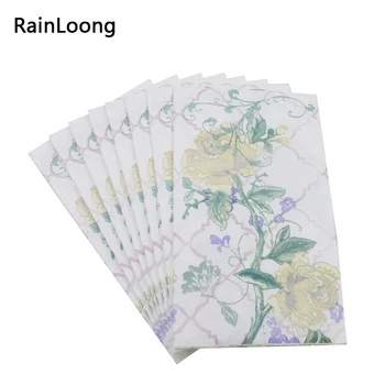 

[RainLoong] 3Plys Beverage Napkin Floral Tissue Paper Napkins Serviettes For Cocktail Party Decoration 40*33cm