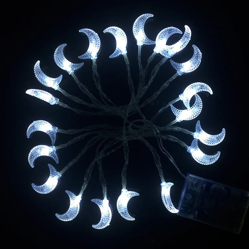 Батарея RGB Луны Гирлянды светодиодные light 3 м/20LED Рождество огни для отдыха и вечеринок Свадебные украшения Фея Света Главная садовый декор - Испускаемый цвет: Белый