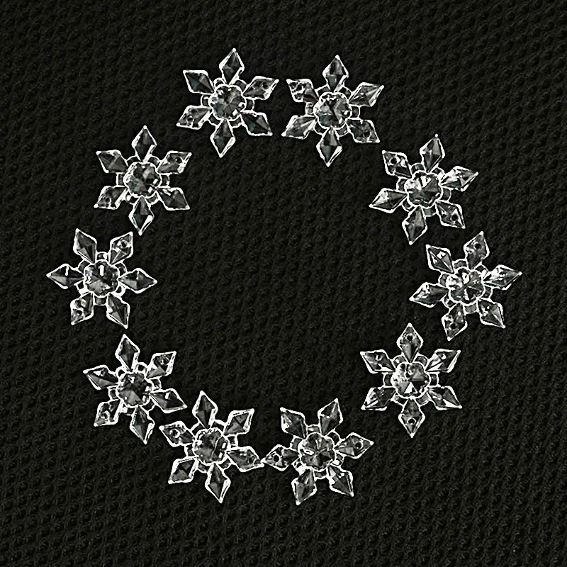 

Hot 20PCS Christmas Snowflake Shape Clear Crystal Acrylic Rhinestone Flatback Cabochon DIY Decorative Craft Scrapbooking Decor