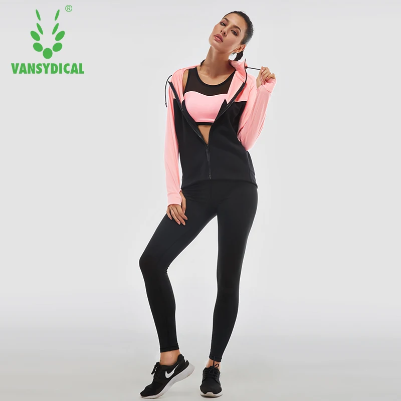 

Vansydical Women Running Suits 4pcs Gym Clothing Tracksuit Women Sports Suits Woman Yoga Legging Sport Bra Fitness Tights Female