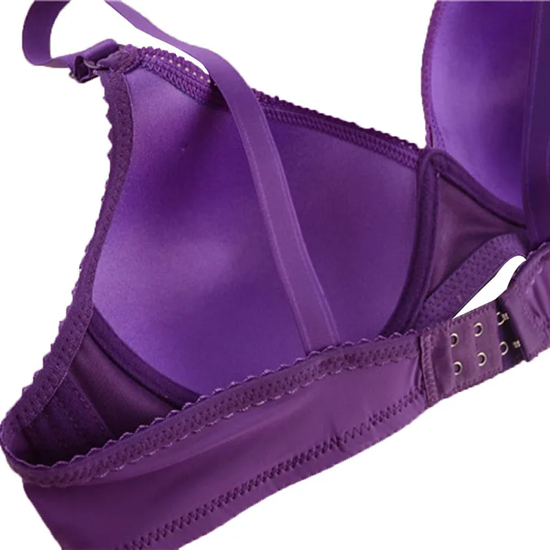 Women Sexy Deep V Bras Lady Wireless Adjustable Push Up Bra Smooth Thin Section Seamless Brassiere Padded Bra 34-40 Cup B