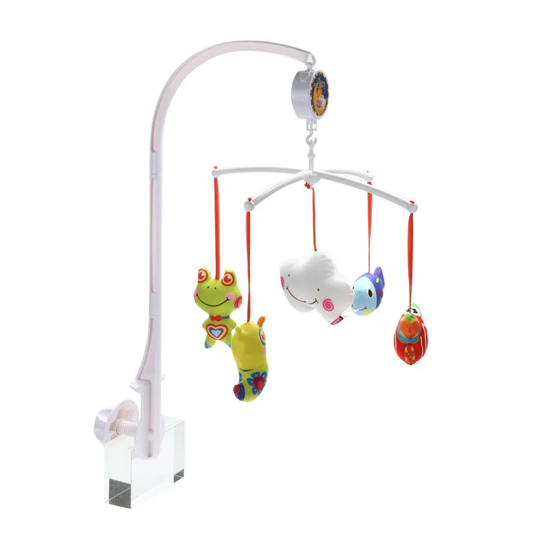 Baby Crib Mobile Bed Bell Toy Holder Arm Bracket+5 Plush Toy Dolls
