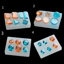 3D Diamond Round Pendant Necklace Earrings Beads Casting Crystal Molds Silicone Resin Liquid Mold DIY Jewelry Making Craft Tool