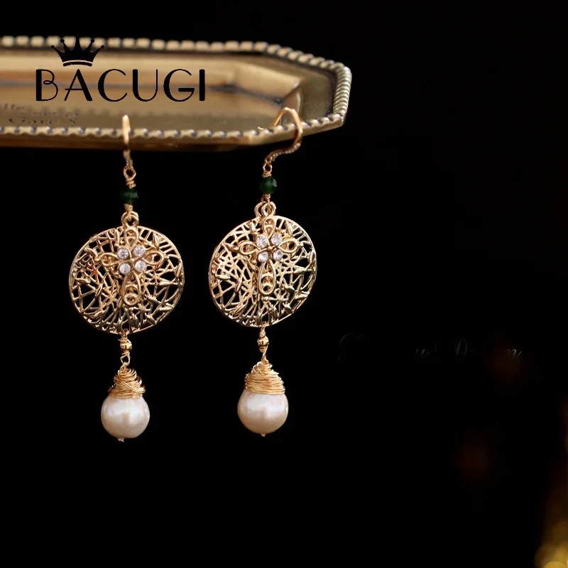 

Handmade Natural Fresh Water Pearl Handmade Drop Earring For Women Flower Earrings Luxury Jewelry