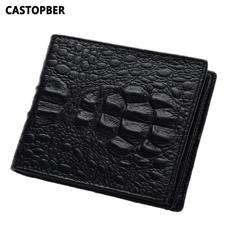 

Designer First Layer of Cowhide Genuine Leather Wallet Men Crocodile Pattern Wallets Male High Quality Fashion Famous Brand