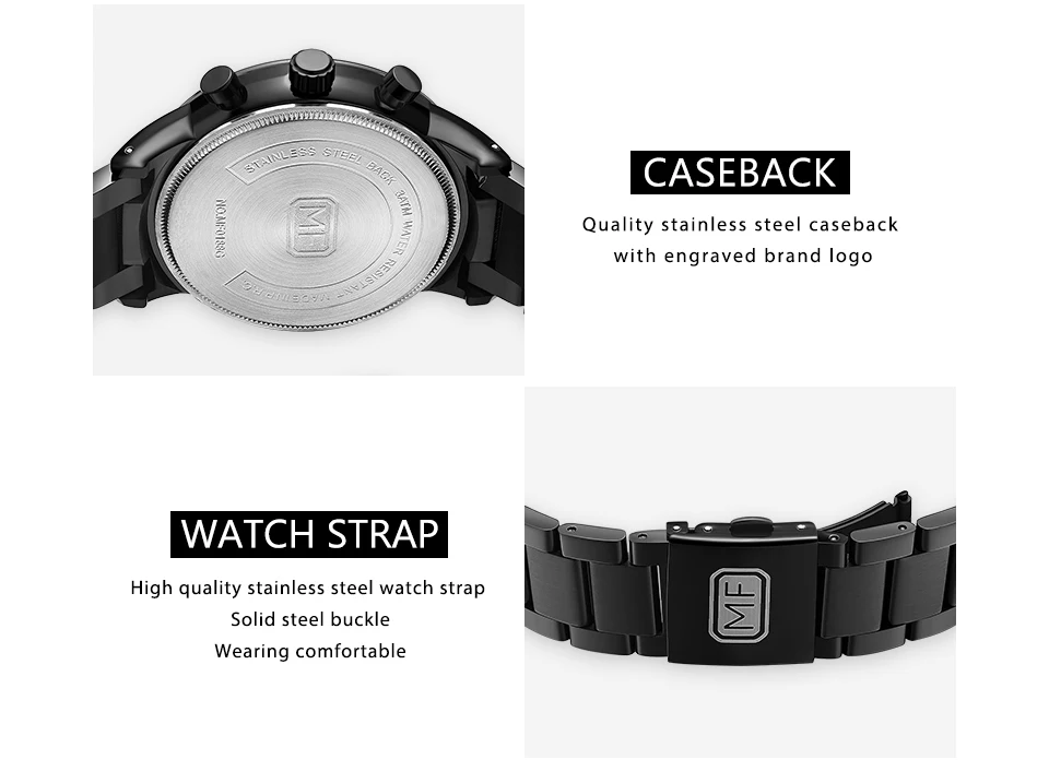 Классические бизнес кварцевые мужские часы с мини-фокусом, ремешок из нержавеющей стали, 3 суб-циферблата, 6 стрелок, хронограф, мужские часы, лучший бренд класса люкс