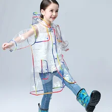 Yuding Transparent Raincoat Boys Rain Jacket Rainwear Hooded Outdoors Clear Waterproof Kids Girls Toddler Rain Coat