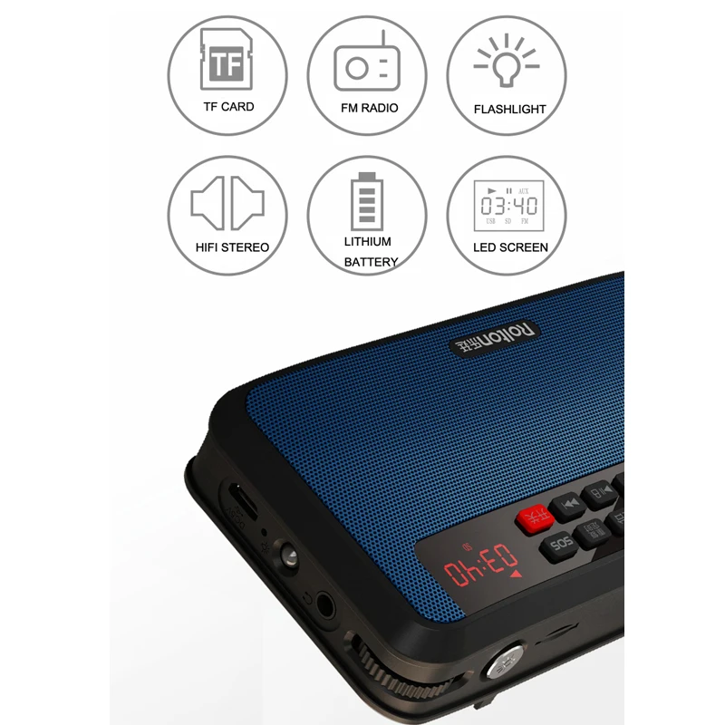 Rolton T60 Стерео FM радио Поддержка гарнитуры TF карты USB светодиодный свет 2,1 звуковой дорожки Портативный мини Музыка MP3 плеер пожилых радио